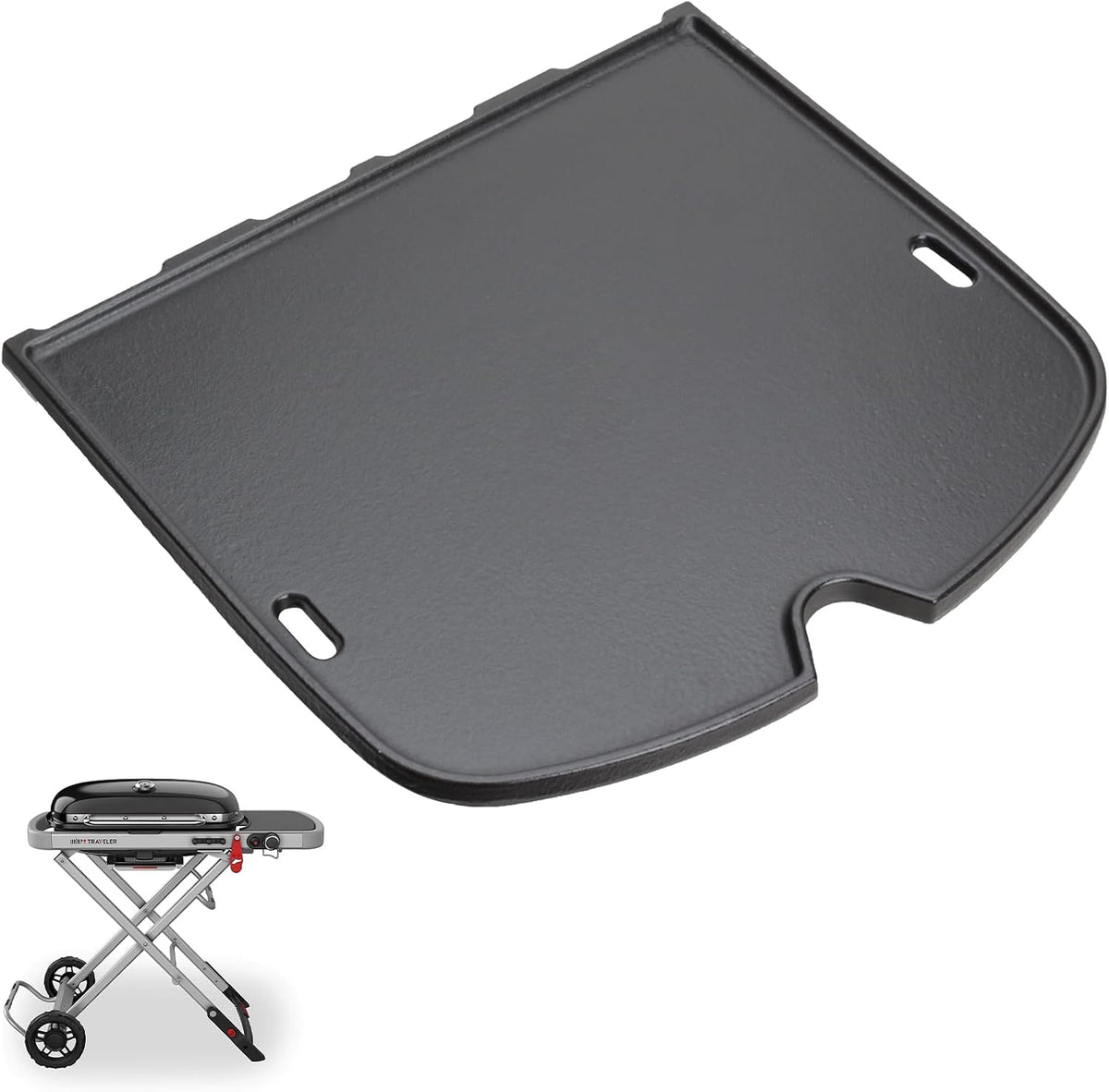 moasker Cast Iron Griddle Plate for Weber Traveler 7034 Grills - B0DJVRNYNJ main image